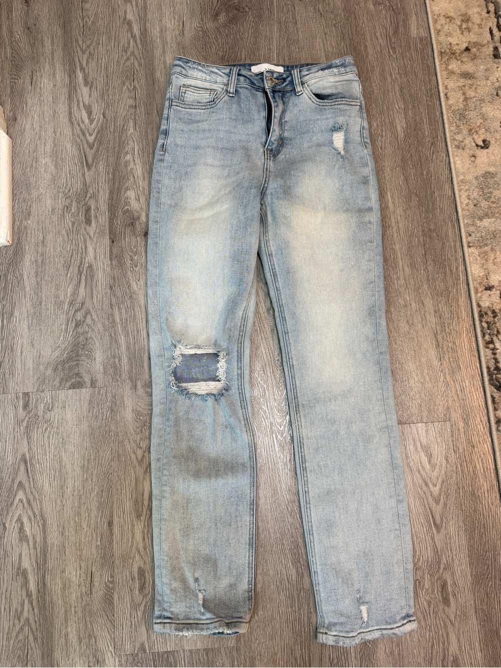 Vervet Jeans Womens 26 Light Wash High Rise Relaxed Straight Distressed Denim